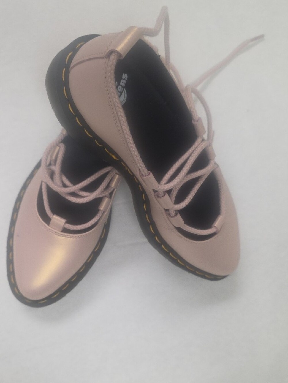 Rare Dr. Martens Metallic Pink Lace-Up Flats Size 6M - Picture 8 of 8